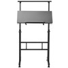 Mobile Standing Desk, 26.4"-44.9" Gas-Spring Height Adjustable Sit-Stand Desk, Home Office Rolling Laptop Table 360° Swivel Wheels (4 Lockable), 0-45° Tillable Desktop, 2 Hooks, 40LBS Loading