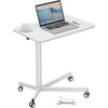 Mobile Standing Desk, 28.5"-44.2" Gas-Spring Height Adjustable Sit-Stand Desk, 360Â° Swivel Wheels (2 Lockable) Portable Rolling Laptop Table Computer Cart for Home Office School, 44LBS Loading