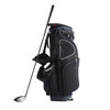 Golf Cart Bag with 14 Way Organizer Divider Top, 35â€ 11 Pockets Premium Cart Bag with Stand, Durable Golf Bags with Handles & Dust Cover & Detachable Dual Strap for Men & Women, Black White