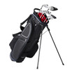 Golf Cart Bag with 14 Way Organizer Divider Top, 35a 11 Pockets Premium Cart Bag with Stand, Durable Golf Bags with Handles & Dust Cover & Detachable Dual Strap for Men & Women, Black White
