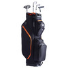 Golf Cart Bag with 14 Way Organizer Divider Top, 36a 13 Pockets Premium Cart Bag, Durable Golf Bags with Handles & Dust Cover & Detachable Straps for Men & Women, Black & Orange