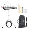 Note Glockenspiel Xylophone Bell Kit, Professional Percussion Instrument Set with Mallets, Drum Sticks, Music Stand, 8" Practice Pad, Adjustable Stand and Carrying Bag for Students & Adults