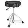 Hydraulic Saddle Drum Throne, 19.3-25.2 in / 490-640 mm Height Adjustable, Padded Drum Stool Seat with Anti-Slip Feet Drumsticks 500 lbs / 227 kg Max Weight Capacity, 360Â° Swivel for Drummers
