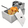 6L/12L Commercial Electric Deep Fryer, Stainless Steel Countertop Electric Fryers with Removable Tank and Baskets for Home, Restaurant