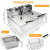 6L/12L Commercial Electric Deep Fryer, Stainless Steel Countertop Electric Fryers with Removable Tank and Baskets for Home, Restaurant