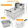 6L/12L Commercial Electric Deep Fryer, Stainless Steel Countertop Electric Fryers with Removable Tank and Baskets for Home, Restaurant