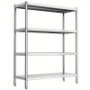 BreezeLodge 4- Tier Stainless Steel Shelving Unit, 48"x18"x60" Durable Storage for Kitchen, Garage, Office, Restaurant, Warehouse