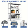 BreezeLodge 4- Tier Stainless Steel Shelving Unit, 48"x18"x60" Durable Storage for Kitchen, Garage, Office, Restaurant, Warehouse