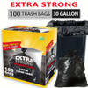 Box Of 100 Bags 30 Gallon Black Disposable Large Trash Bags For Large Kitchen Trash Can, Hefty Ultra Strong 100 Count 113.5L Multipurpose Cleaning Supplies For Industrial, Garden, Home, Commercial - Durable, Leak-Proof, Easy To Use