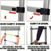 12.5ft/3.8M (1.9+1.9M) Aluminium Telescopic Step Ladder A-Frame/Straight Telescoping For Multi Purpose With Stabilizer Bar Anti-Slip Feet Portable For Home Household DIY Builder Supply Garden Roof Work Office