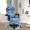 Gaming Chair Tech Fabric With Pocket Spring Cushion, Ergonomic Computer Chair With Linkage Armrests And Footrest, Comfortable Reclining Game Office Chair For Adult And Teen