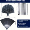 2-in-1 Feather Duster Set, 196.85inch Extendable Handle for High Ceilings, Stainless Steel Telescopic Pole, Resin Head Duster for Living Room, Bathroom, and Toilet, Spider Web Cleaner, No Electricity Needed