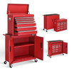 6 Drawers 3-in-1 Rolling Tool Chest, Heighten Tool Service Cart Storage Cabinet w/Wheels, Detachable Top, Tool Organizer Box for Garage, Warehouse & Repair Shop