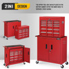 6 Drawers 3-in-1 Rolling Tool Chest, Heighten Tool Service Cart Storage Cabinet w/Wheels, Detachable Top, Tool Organizer Box for Garage, Warehouse & Repair Shop
