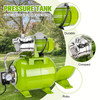 1.6HP Shallow Well Pump with Pressure Tank, 115v Stainless Steel Garden Irrigation Pump, Pressure Switch Automatic Water Pressure Booster Pump, Booster Jet Pump for Home, Garden, Lawn