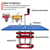 Aluminum Router Lift Table Base for 65mm Motors, Manual Elevating Tool Set with 4-Jaw Chuck, Non-Electrical Precision Height Adjustment Clamp for Woodworking