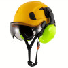 Construction Work Safety Helmet With Goggles And Noise-reducing Industrial Protective Soundproof Earmuffs Hard Hat, (hard Hat+earmuffs+goggles) Set Or (hard Hat+earmuffs) Set Yellow color with D suit