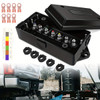 7-Way Trailer Junction Box Kit with 7 Terminal Studs, Heavy-Duty Weatherproof Wiring Box for RV Camper Trailer Light Rewiring, Rear Placement