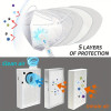 A Rechargeable Wearable Air Purification Mask, Featuring a Reusable Respirator, Comes with Five Masks And Two HEPA Filters, Providing Air Supply for Easier Breathing, Suitable for Dust Work, Painting, Machine Polishing White Color