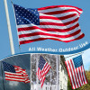 1pc Tear Proof 4X6 Ft American Flag, Build To Long Lasting, Fade Resistant Spun Polyester, High Wind US Outdoor Flags Embroidered Stars, Sewn Stripes, Brass Grommet