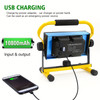7000LM  LED 100W Rechargeable Portable Flood Light with Stand for Outdoor Camping, Hiking, Garage, Car Repairing, Workshop Job Site Lighting