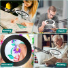 1pc 10X Black Folding Without Magnifying light source - USB-Powered, 3 Color Modes, Stepless Dimming, 360° Rotation, Sleek Design for Home Use