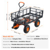 Heavy-Duty Steel Garden Dump Cart, 400lbs Capacity, with 2-in-1 Convertible Handle - Easy Pull & Carry, Removable Sides, Utility Liner, 10in All-Terrain Wheels - Ideal for Yard Work & Outdoor Projects