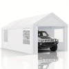 10x20ft Carport Heavy Duty, Portable Garage with Removable Sidewalls, Sun Shelter for Beach And Outdoor Camping, Ventilated Windows & Built-in Sandbags, Car Canopy for Truck, Boat, SUV with Waterproof And UV Resistant, Suitable for Outdoor Use White Color