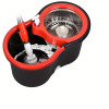 [3 Microfiber Mop Replacement Heads] Mop Bucket Set, Spin Mop And Bucket And Wringer Set, Bathroom Mop Bucket, 360Â° Spin Mop Bucket System With 3 Microfiber Mop Replacement Heads And 61in Stainless Steel Adjustable Handle  Regular Black 2 Color