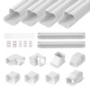 Mini Split Line Set Cover 3-inch W 17.6Ft L, PVC Decorative Pipe Line Cover For Air Conditioner with 4 Straight Ducts & Full Components Easy to Install, Paintable for Heat Pumps, White
