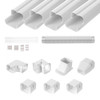 Mini Split Line Set Cover 3-inch W 15.8Ft L, PVC Decorative Pipe Line Cover For Air Conditioner with 4 Straight Ducts & Full Components Easy to Install, Paintable for Heat Pumps, White