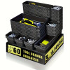 60pcs Set Plastic Tool Drawer Organizer Trays With 36 Compartments, Stackable Storage For Tools & Parts, Versatile Design Black