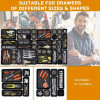 60pcs Set Plastic Tool Drawer Organizer Trays With 36 Compartments, Stackable Storage For Tools & Parts, Versatile Design Black