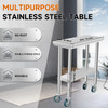 Stainless Steel Prep Table Heavy Duty 30Ã—12Ã—34 Inch Stainless Steel Prep Table With 4 Casters - Commercial Kitchen Restaurant Business Food Worktable