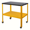 Table Welding Cart 36"Ã—18", 1200lbs Load Capacity Industrial Workbench With 5/8" Holes Fixture Table With Wheels Yellow