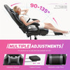 Gaming Chair, Computer Chair With Footrest And Lumbar Support, Height Adjustable Game Chair With 360°-Swivel Seat And Headrest And For Office Or Gaming Blue Color