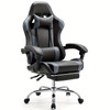 Ultimate Gaming Throne - Ergonomic Computer Chair with Footrest, Lumbar Support, Height Adjustment, 360Â° Swivel, Headrest, and Breathable Mesh for Long-Lasting Comfort and Productivity in Office or Gaming Sessions Gray Color