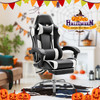 Ultimate Gaming Throne - Ergonomic Computer Chair with Footrest, Lumbar Support, Height Adjustment, 360° Swivel, Headrest, and Breathable Mesh for Long-Lasting Comfort and Productivity in Office or Gaming Sessions Gray Color
