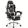 Ultimate Gaming Throne - Ergonomic Computer Chair with Footrest, Lumbar Support, Height Adjustment, 360° Swivel, Headrest, and Breathable Mesh for Long-Lasting Comfort and Productivity in Office or Gaming Sessions White Color