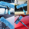 1 Set, 2in 1 Window Cleaning Brush And Scraper Set with Telescopic Pole, Reusable Hardness Brush, High Reach Outdoor And Glass Cleaning Tools, Contains Multiple Parts And Machine Washable Flannel Cloth, Christmas Gift, Halloween Gift, Blue Color