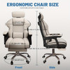 Comfortable And Durable Computer Chair Multi-functional Back Recliner Gaming E-sports Chair Office Nap Office Chair White and Brown Color