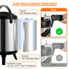 Stainless Steel Insulated Beverage Dispenser, 2.4 Gallon 9.2 Liter, Thermal Hot and Cold Drink Server Dispenser with Spigot Handle, Food-grade for Hot Tea Coffee Water Restaurant Drink Shop