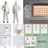 Breathable 55g SF Material Viscose Chemical Resistant Coveralls - Pack of 5, Disposable Protective Workwear with Hood, Elastic Waist & Sealed Zipper - 60% Fabric, 40% PVC for Painting, No Shoe Covers