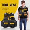 Multi-Functional Work Apron, Electrician Special Maintenance Anti-Scratch Anti-Reflective Construction Safety Vest, Woven Fabric, with Tool Bag