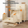 Large Capacity Folding Storage Bin with Dustproof Double Doors - Ideal Versatile Organizer (2Layers) Cream Color