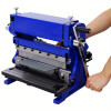 3-in-1 Sheet Metal Machine, 12-Inch Shear Brake Roll Combination, 20-Gauge Capacity, Solid Metal Construction, Manual Press Brake Shear Slip Roll, Metalworking Fabrication Tool Blue
