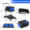 200 lbs Capacious 2-Layer Folding Shopping Cart with Wheels – Collapsible Storage Wagon for Groceries, Sturdy Hand Truck for Everyday Hauling