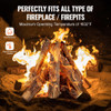 10 Pcs Gas Fireplace Logs, Large Ceramic Logs for Fireplace Decorative, Heat-Resistant Wood Log Gas Realistic Logs, Stackable Wood Branches for Gas Fireplace, Firebowl Indoor or Outdoor