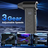 Versatile 4-Speed Cordless Turbo Fan Air Duster - USB Rechargeable, Powerful 100W Electric Compressed Jet Blower with Digital Display, Includes Multiple Nozzles for Keyboards, Cars, Home & Outdoor Use, Turbo Jet Blower Black Color