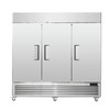 Commercial Freezer 60.42 Cu.ft, Reach In 82.5" W Upright Freezer 3 Doors, Auto-Defrost Stainless Steel Reach-in Freezer with 12 Adjustable Shelves, -13 to 5a Temp Control, LED Lighting, 4 Wheels